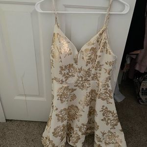 B Darlin white and gold dress